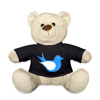 süße vögel babys, Sitzende mehlschwalbe - Teddy - Schwarz - Vorne