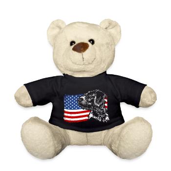 German Wirehair America Flag Dogs Wilsigns - Nounours - noir - Devant