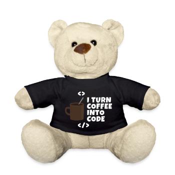 I turn coffee into code Programmierer Entwickler - Teddy - Schwarz - Vorne