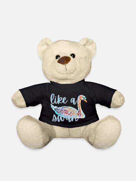 Like a swan - beautiful and free - Teddy Bear - black