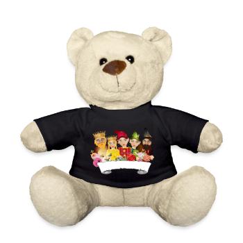Fünf Figuren aus dem Ensemble des Kasperltheaters - Teddy - Schwarz - Vorne