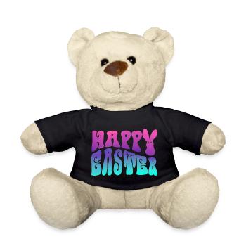 Happy Easter Schriftzug - Teddy - Schwarz - Vorne