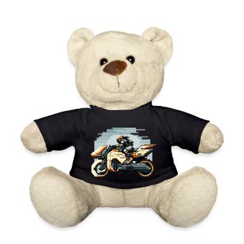Motorcycle a la Science Fiction in 8 Bit Artwork - Teddy Bear - black - Front