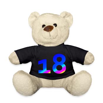 verschenken, 18 blauton mit Farbverlauf - Teddy - Schwarz - Vorne