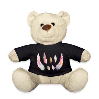 Farbiges Aquarellgefieder - Teddy - Schwarz - Vorne