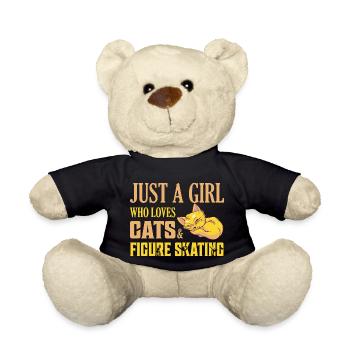 Just A Girl Who Loves Cats & Figure Skating Ice Sk - Teddy - Schwarz - Vorne