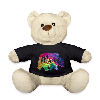 Mamabär Bärin Tie Dye Batik Bär - Teddy - Schwarz - Vorne