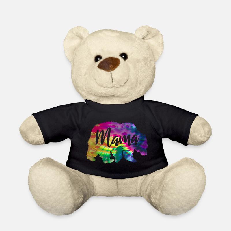 Mamabär Bärin Tie Dye Batik Bär - Teddy - Schwarz