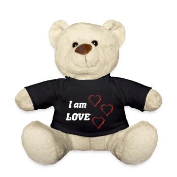 Je suis Amour - Citation positive - Nounours - noir - Devant