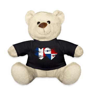 France Cœur de drapeau du Panama utilisé - Nounours - noir - Devant