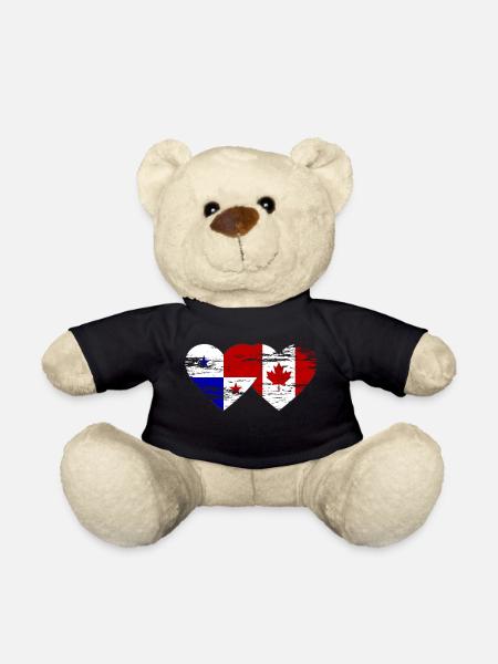 Panama Kanada Flagge used - Teddy - Schwarz
