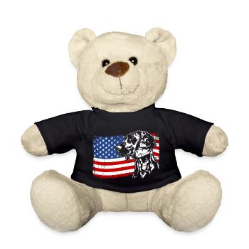 Hanoverian Scent Hound America Flag Dogs - Teddy Bear - black - Front