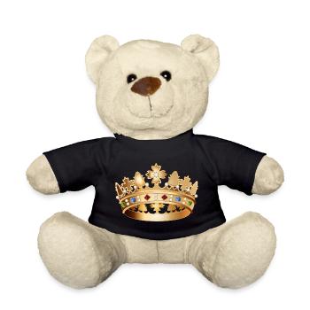 Fascinating, detailed gold-colored crown - Teddy Bear - black - Front