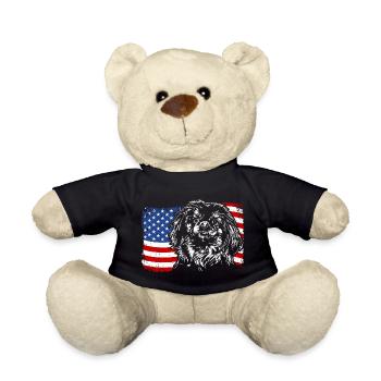 Pékinois Amérique Flag Chien Chiens Wilsigns - Nounours - noir - Devant