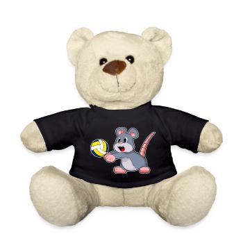 Maus Volleyballspieler Volleyball - Teddy - Schwarz - Vorne