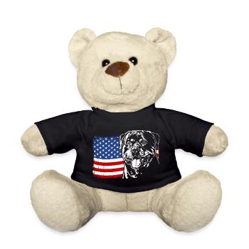 Rottweiler America Flag Chien Chiens Wilsigns - Nounours - noir - Devant