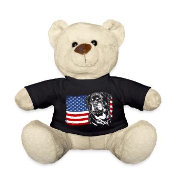 Rottweiler America Flag Chien Chiens Wilsigns - Nounours - noir - Devant
