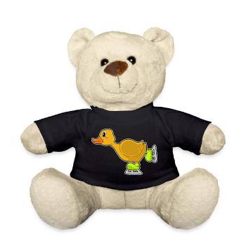 Duck Ice Skating Ice Skates Winter Sports - Teddy Bear - black - Front