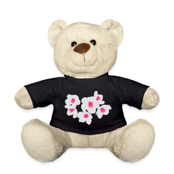 Kunstvolle weiße und rosa Kirschblüten - Teddy - Schwarz - Vorne