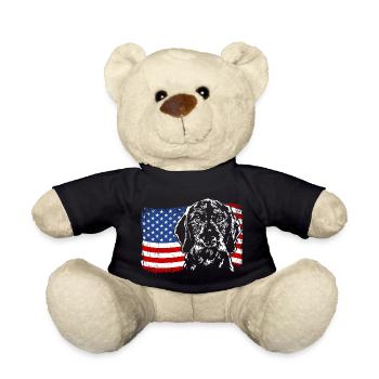 teckel à poil dur amérique flag chiens chiens wilsigns - Nounours - noir - Devant
