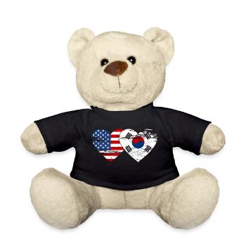 Cœur de drapeau de la Corée du Sud utilisé - Nounours - noir - Devant