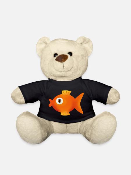 Fisch Comic Goldfische lustiges Geschenk - Teddy - Schwarz