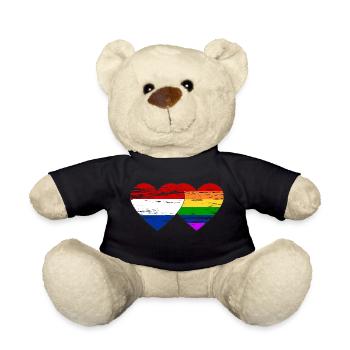 Holland rainbow flag used - Teddy Bear - black - Front