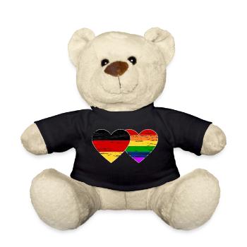 Deutschland Regenbogen Flagge used - Teddy - Schwarz - Vorne