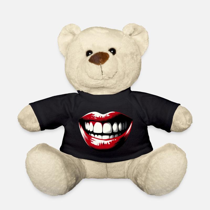 Lachende Lippen | Glücklich sein - Teddy - Schwarz