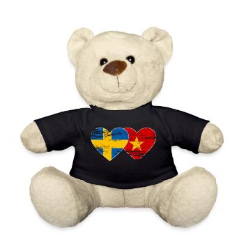 Schweden Vietnam Flagge Herz used - Teddy - Schwarz - Vorne