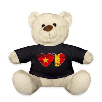 Belgien Vietnam Belgien Flagge Herz used - Teddy - Schwarz - Vorne