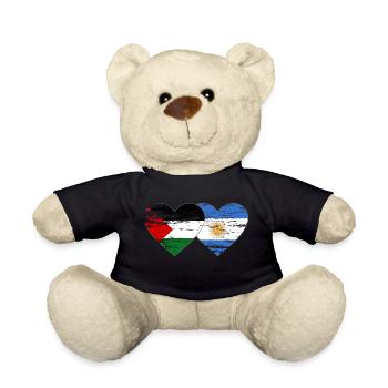 Palestine Argentine drapeau coeur utilisé - Nounours - noir - Devant