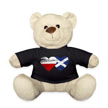 Pologne Ecosse drapeau coeur utilisé - Nounours - noir - Devant