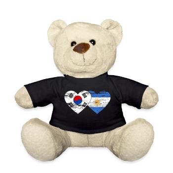 Corée du Sud Argentine Drapeau Coeur Utilisé - Nounours - noir - Devant