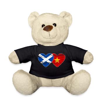 Schottland Vietnam Flagge Herz used - Teddy - Schwarz - Vorne