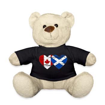 Canada Scotland Flag Heart Used - Teddy Bear - black - Front
