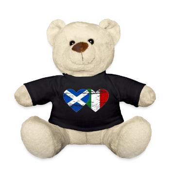 Scotland Italy Flag Heart Used - Teddy Bear - black - Front