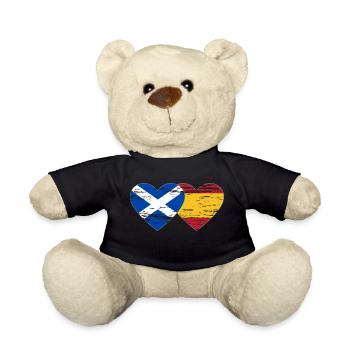 Ecosse Espagne Drapeau Coeur Utilisé - Nounours - noir - Devant