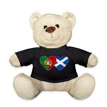 Portugal Scotland Flag Heart Used - Teddy Bear - black - Front