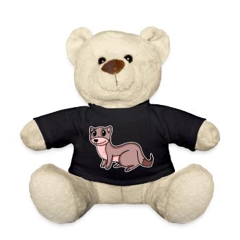 Weasel Motif - Teddy Bear - black - Front