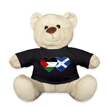 Palestine Scotland Flag Heart Used - Teddy Bear - black - Front