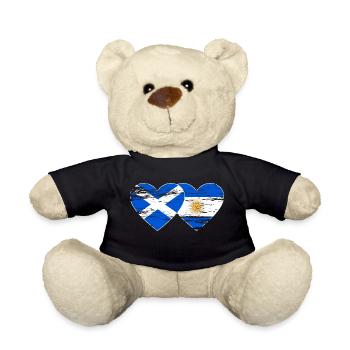 Scotland Argentina Flag Heart Used - Teddy Bear - black - Front