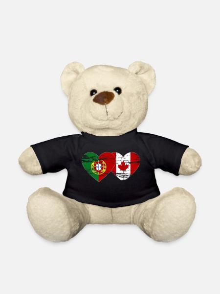 Coeur de drapeau du Portugal Canada utilisé - Nounours - noir