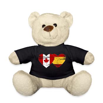 Coeur de drapeau Canada Espagne utilisé - Nounours - noir - Devant