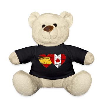 Coeur de drapeau Espagne Canada utilisé - Nounours - noir - Devant