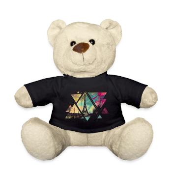 Paris, France, Ville, Horizon, Tour Eiffel, Triangle - Nounours - noir - Devant