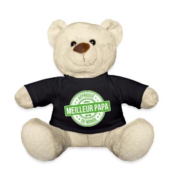 Approuvé meilleur papa du monde - Nounours - noir - Devant