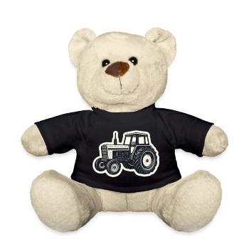 Traktor Linienzeichnung Vintage - Teddy - Schwarz - Vorne