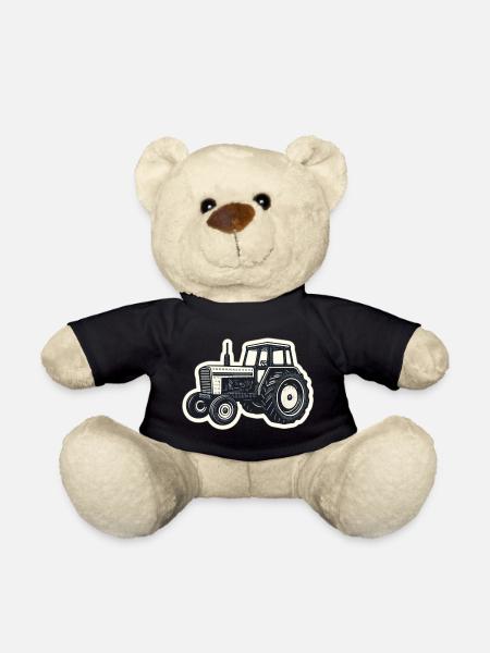 Traktor Linienzeichnung Vintage - Teddy - Schwarz