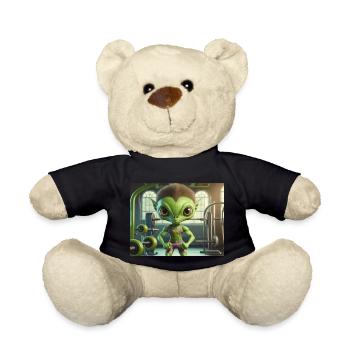 Mignon petit extraterrestre vie quotidienne - salle d’entraînement - Nounours - noir - Devant